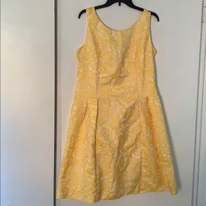 Yellow and white floral print dress